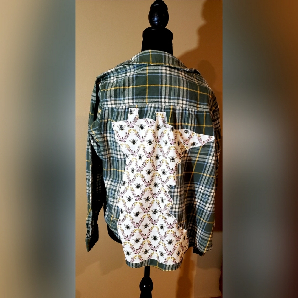Green Bumblebee Custom Minnesota Patched Flannel